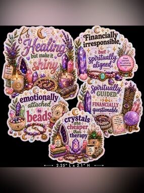 36 Count Handmade Crystal Stickers with Holographic Overlaminate